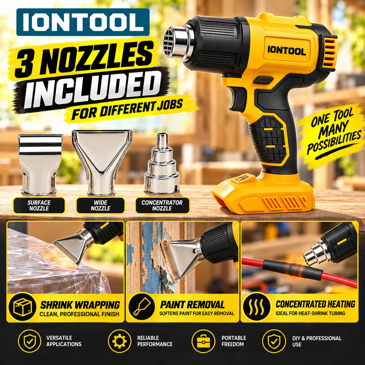 IONTOOL 무선 열풍기 550 ℃   고온에서 수축 - Cordless Heat Gun For Shrink Tubing 리뷰 및 가격